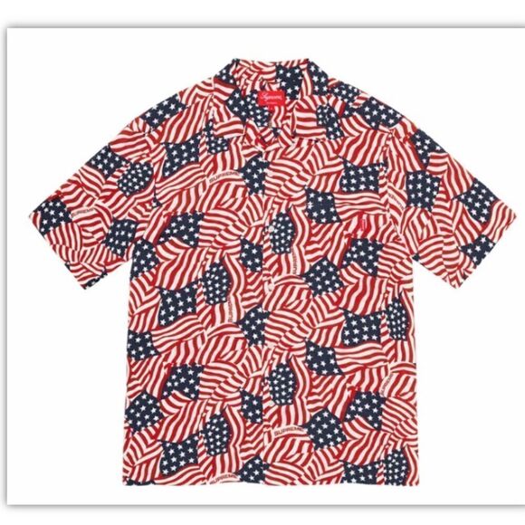 NWT Supreme Flag rayon shirt size L - Picture 1 of 1
